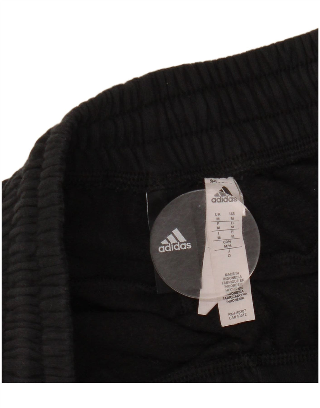 ADIDAS Mens Tracksuit Trousers Medium  Black Cotton