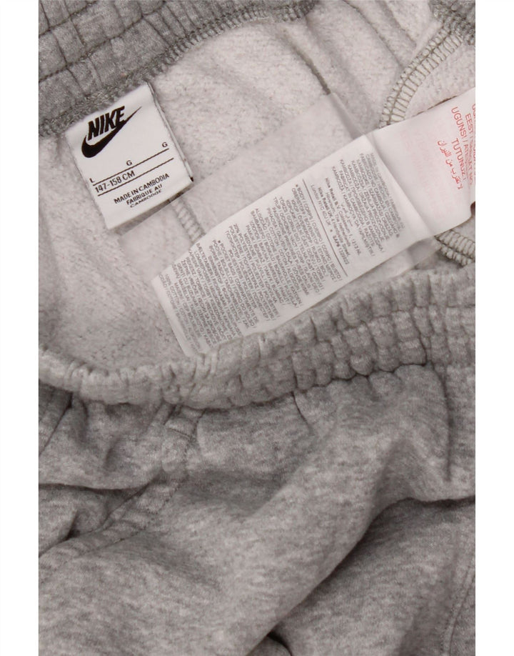 NIKE Boys Tracksuit Trousers Joggers 12-13 Years Large Grey Flecked Cotton