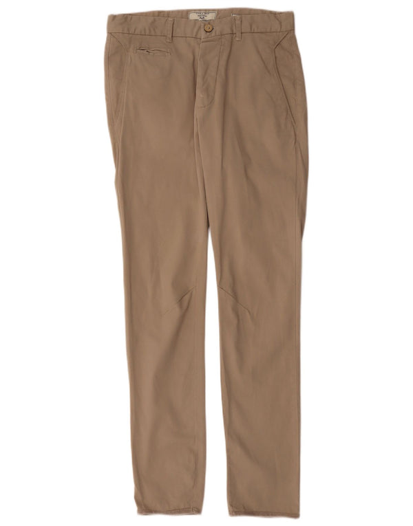 Zara Mens Slim Chino Trousers EU 38 Small W30 L30 Beige Cotton