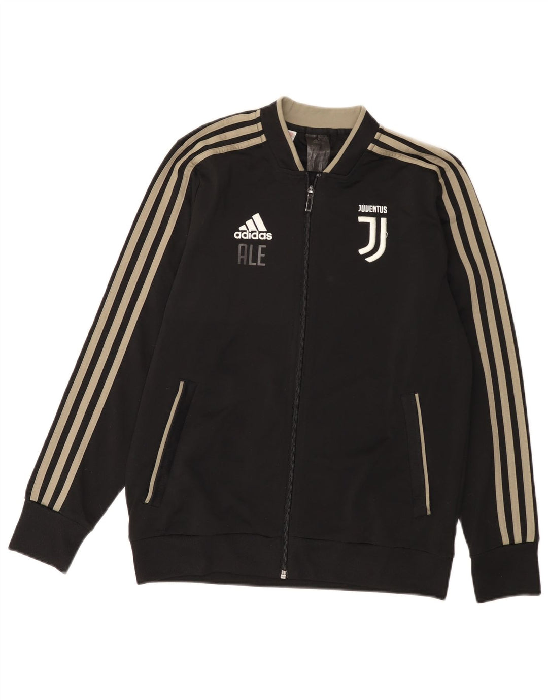 ADIDAS Boys Juventus Graphic Tracksuit Top Jacket 13-14 Years Black