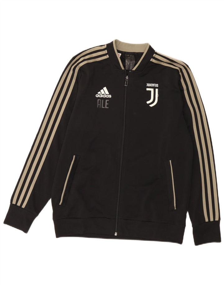ADIDAS Boys Juventus Graphic Tracksuit Top Jacket 13-14 Years Black