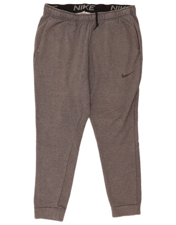 Nike Mens Dri Fit Tracksuit Trousers Joggers XL  Grey Cotton