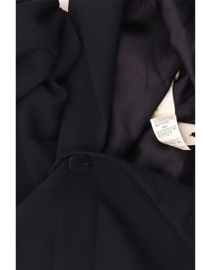 Zara Womens 5 Button Blazer Jacket EU 42 Large Navy Blue Rayon