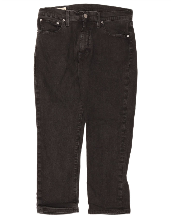 LEVI'S Mens Straight Jeans W33 L26  Black Cotton