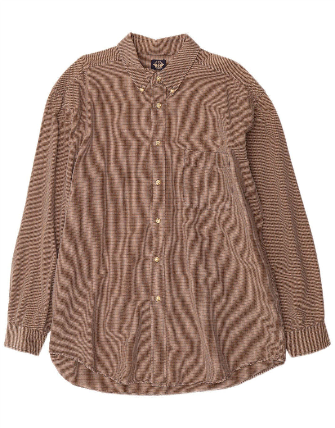 Dockers Mens Shirt XL Brown Check Cotton
