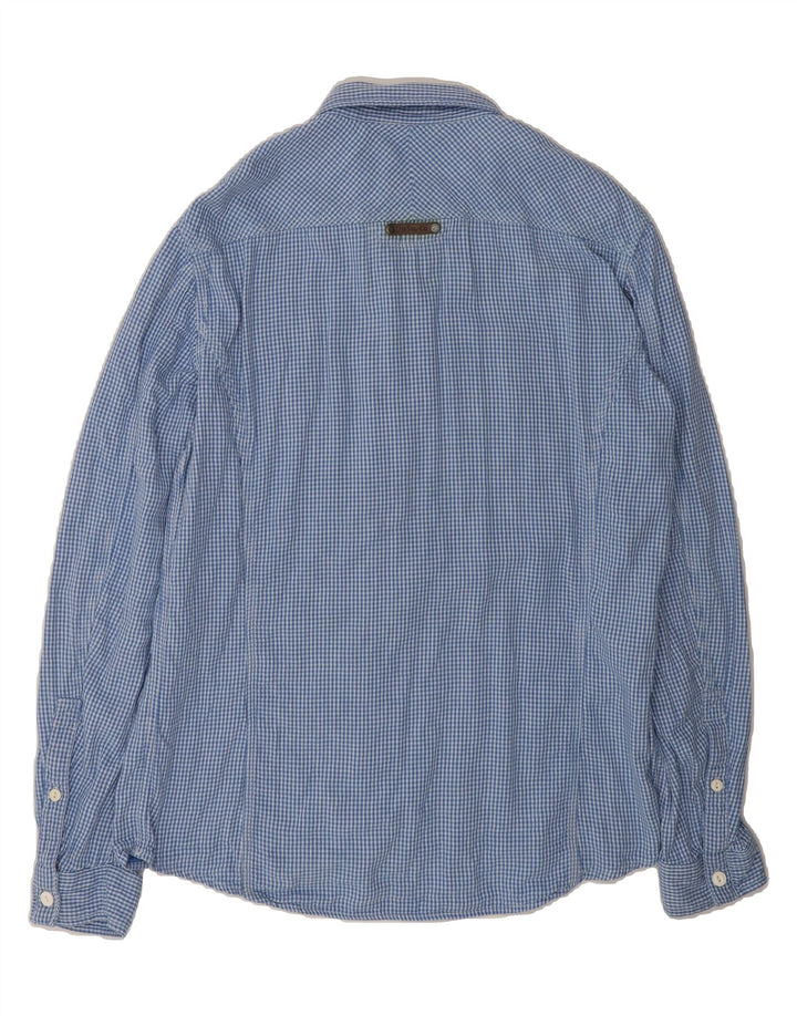 DIESEL Mens Slim Fit Flannel Shirt XL Blue Gingham Vintage Diesel and Second-Hand Diesel from Messina Hembry 