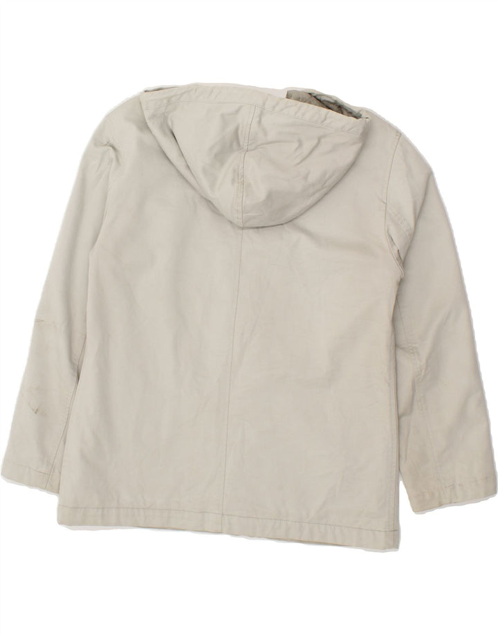GAS Womens Hooded Windbreaker Jacket UK 14 Medium White Cotton Vintage Gas and Second-Hand Gas from Messina Hembry 