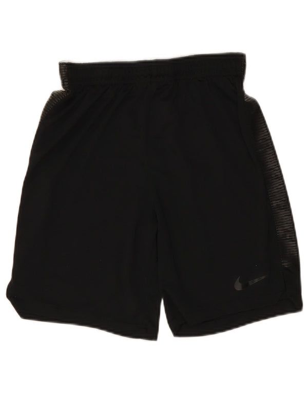 NIKE Boys Dri Fit Sport Shorts 12-13 Years Large Black Polyester