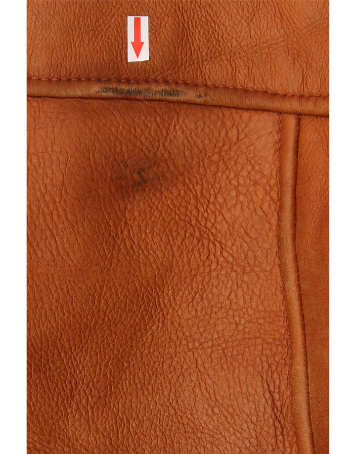 Vintage Mens Shearling Jacket IT 56 3XL Brown Shearling