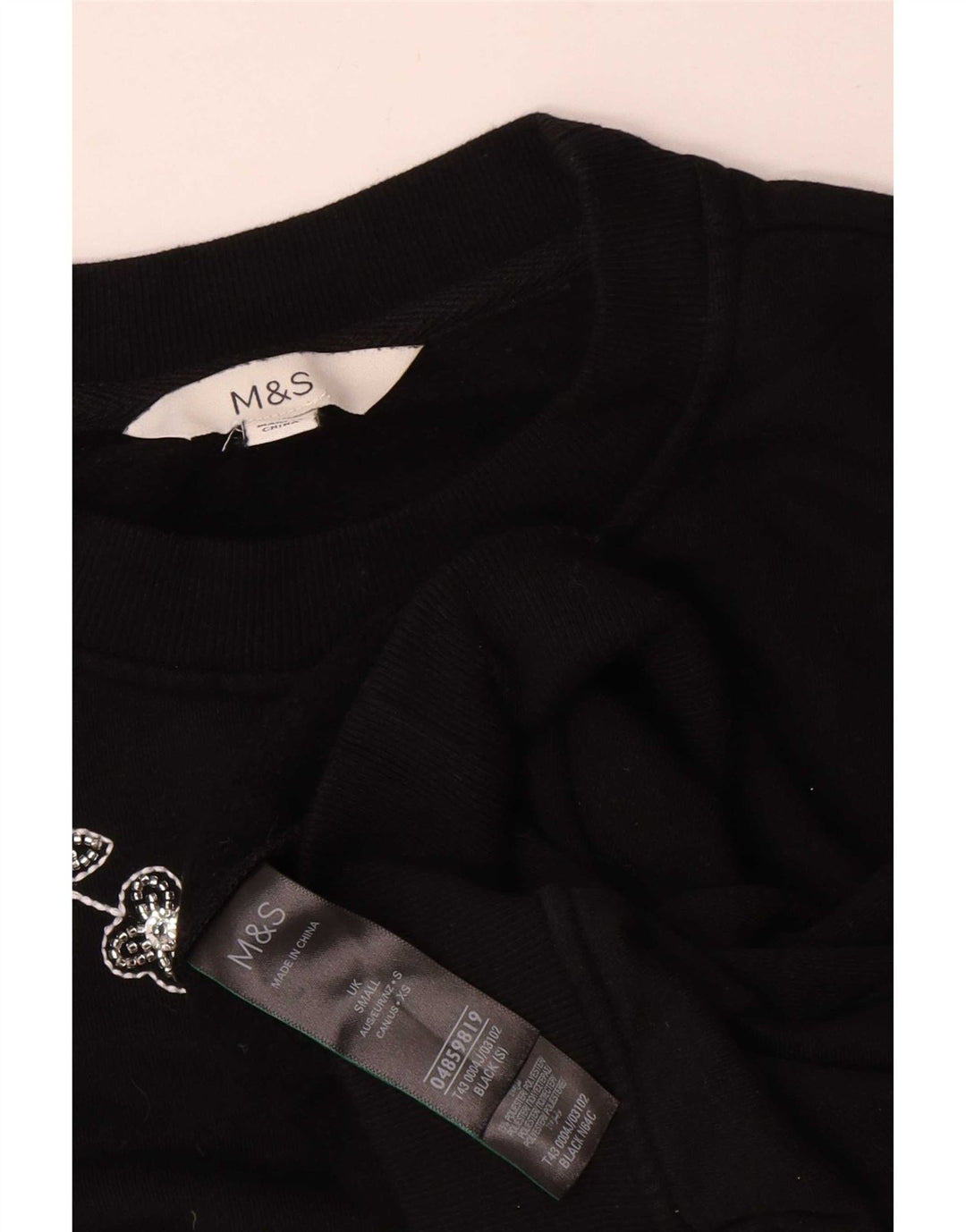 Marks & Spencer Womens Oversized Sweatshirt Jumper UK 10 Small Black Floral