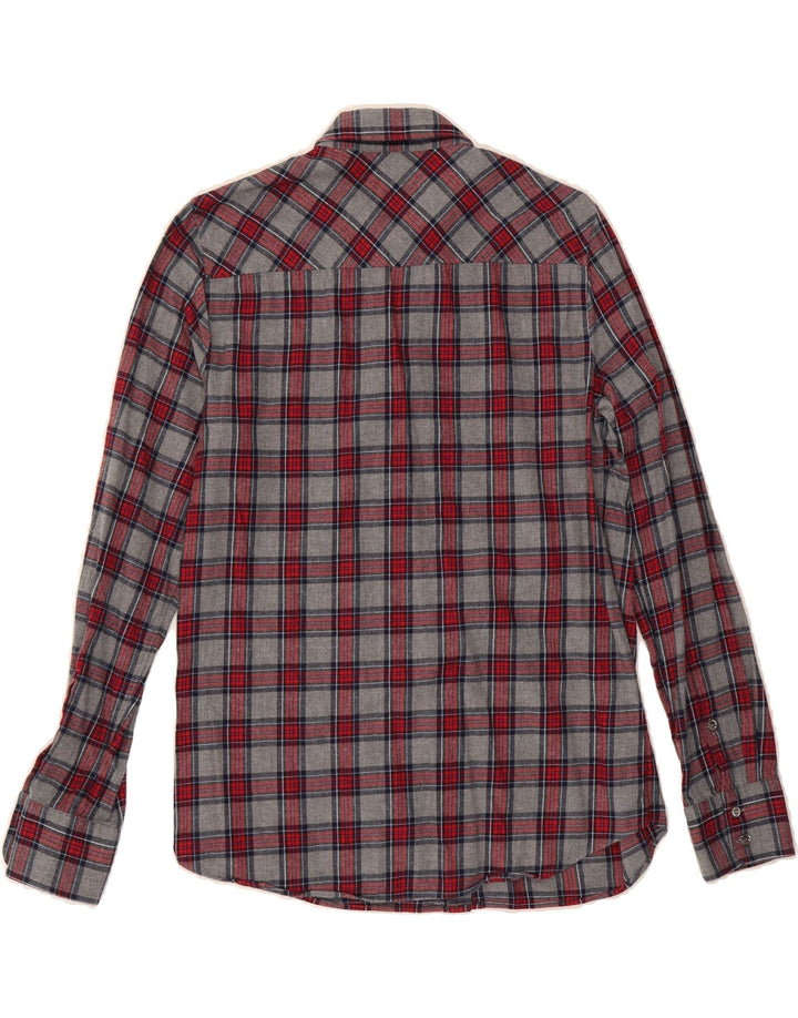 J. CREW Womens Boy Fit Flannel Shirt US 8 Medium Grey Check Cotton Vintage J. Crew and Second-Hand J. Crew from Messina Hembry 