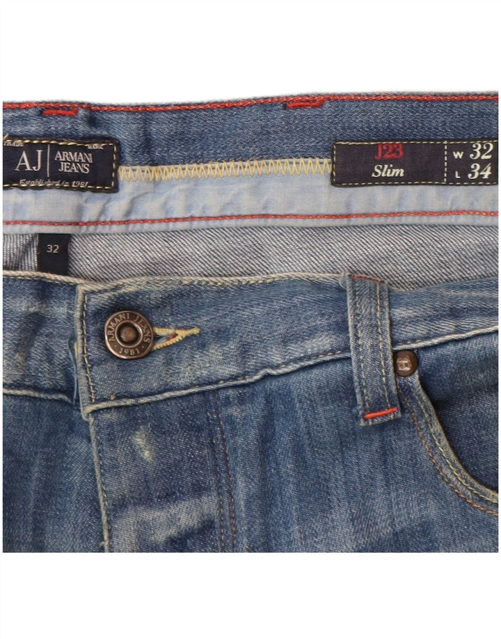 ARMANI Womens Slim Jeans W32 L34 Blue Cotton