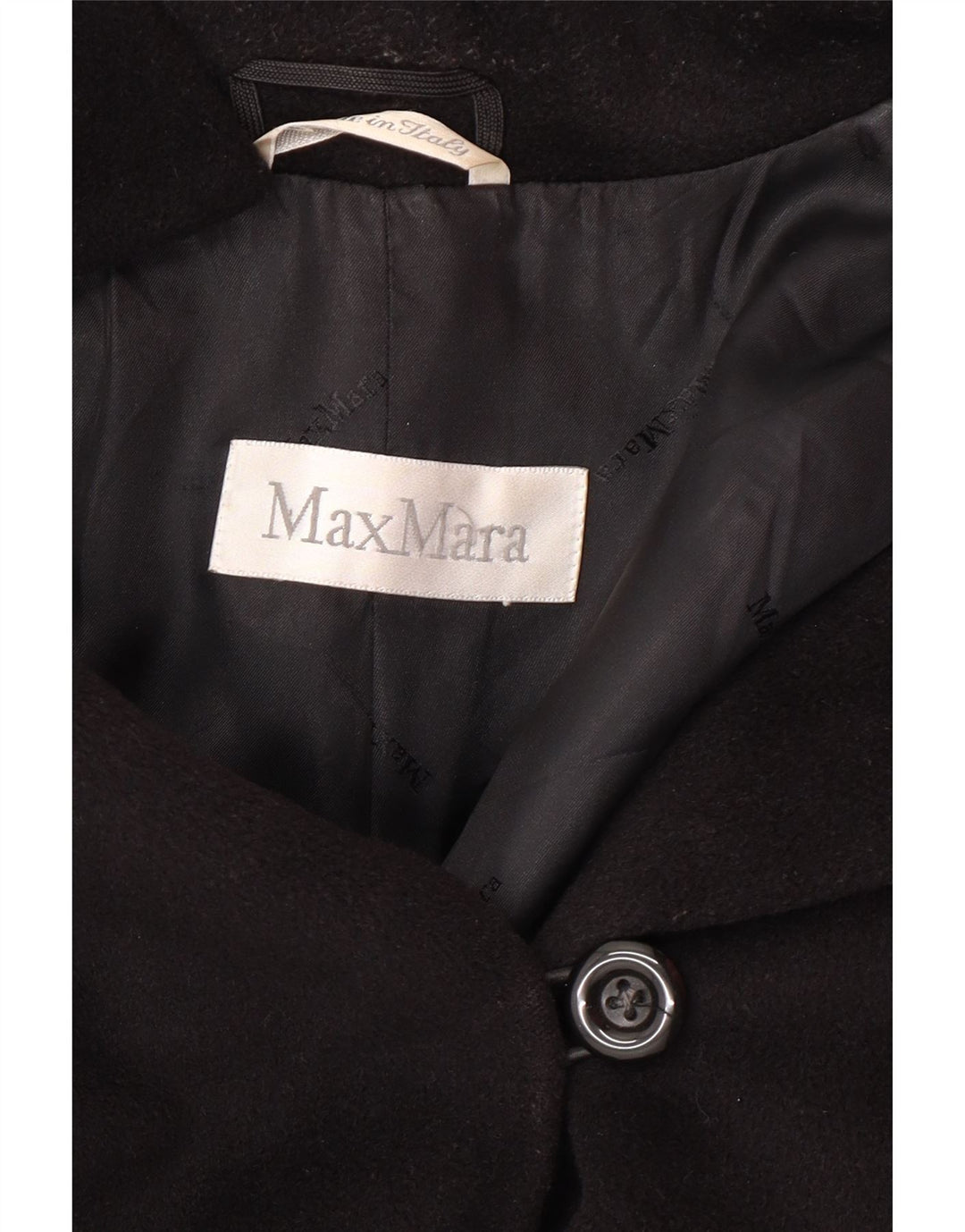 MAX MARA Womens Overcoat UK 8 Small Black Wool Classic