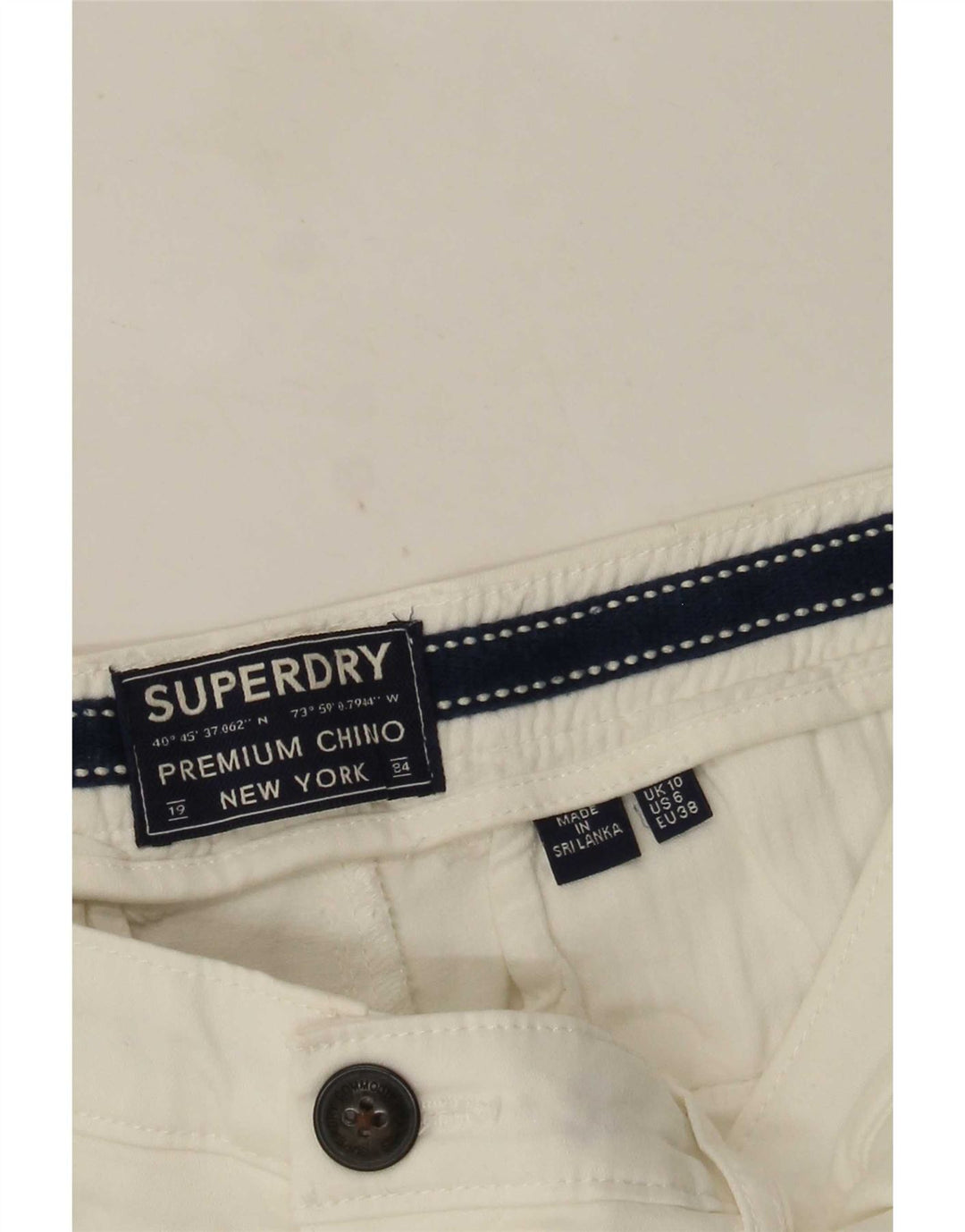 Superdry Womens Regular Chino Shorts UK 10 Small W30 White
