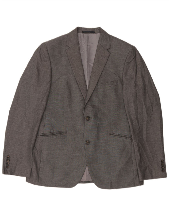 Marks & Spencer Mens Tailored 2 Button Blazer Jacket UK 40 Medium Grey