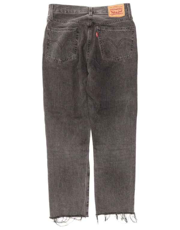 Levi's Womens 501 High Rise Straight Jeans W25 L26 Grey Cotton