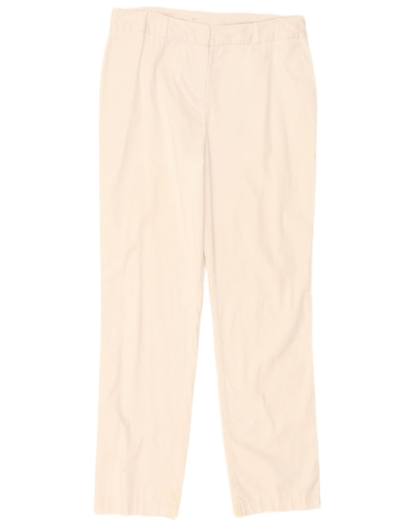 Marks & Spencer Womens High Waist Casual Trousers UK 12 Medium W32 L30 Whit