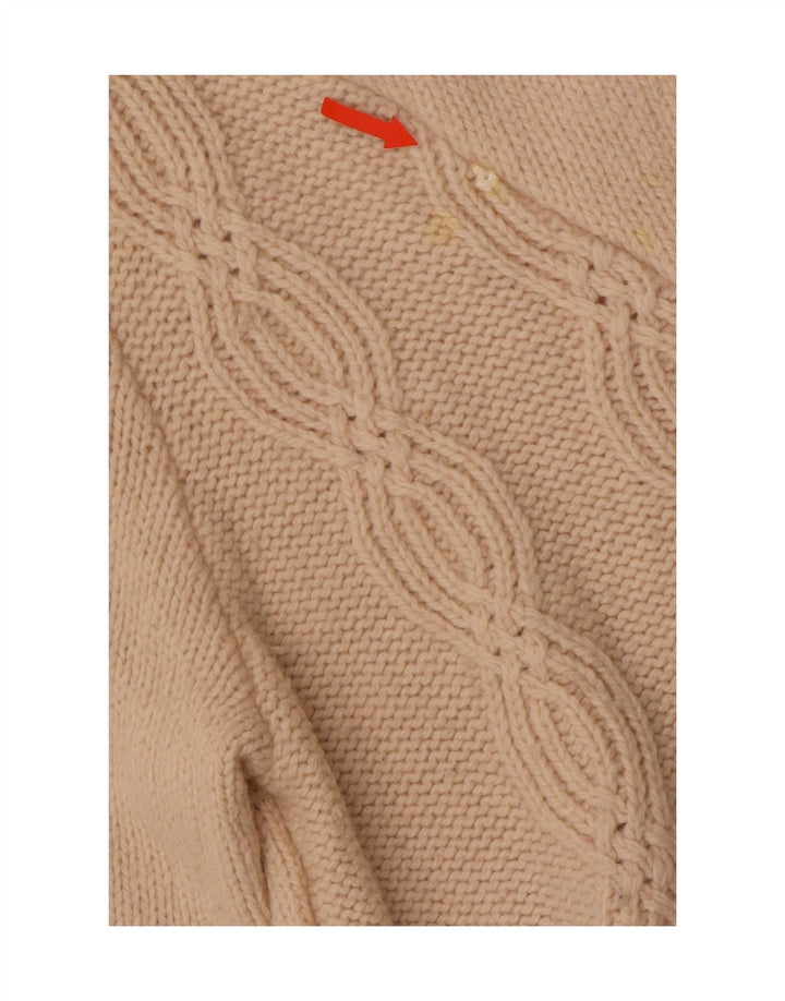 CREW CLOTHING Womens Cardigan Sweater UK 16 Large Beige Wool