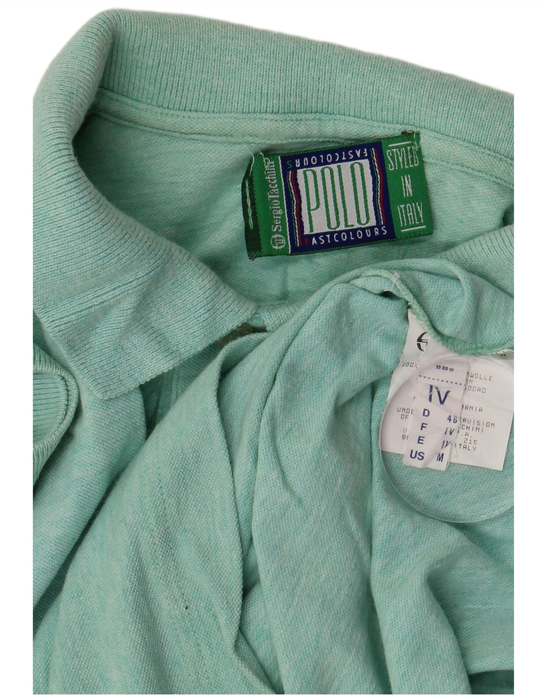 Sergio Tacchini Mens Polo Shirt Medium Green Cotton