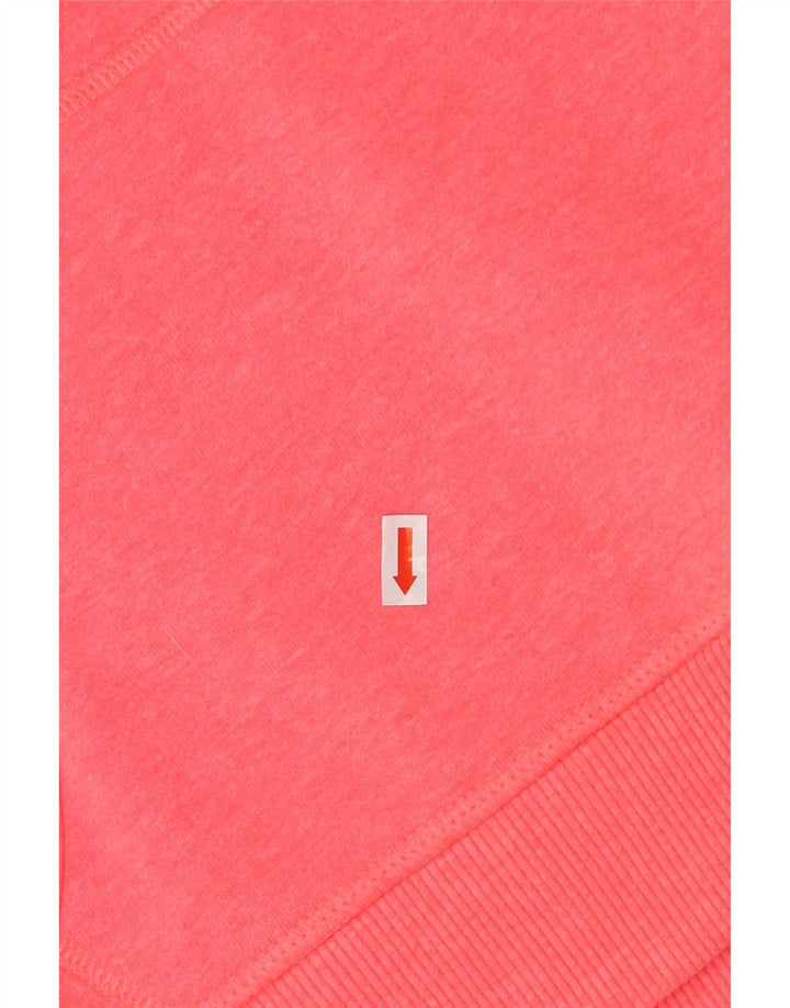 SUPERDRY Womens Graphic Hoodie Jumper UK 16 Large Pink Cotton