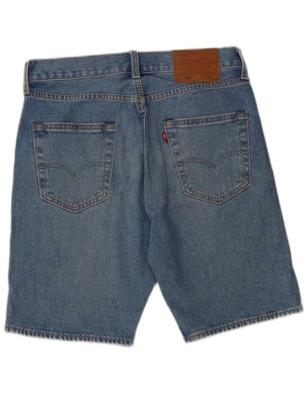 LEVI'S Mens 501 Denim Shorts W30 Medium Blue Cotton