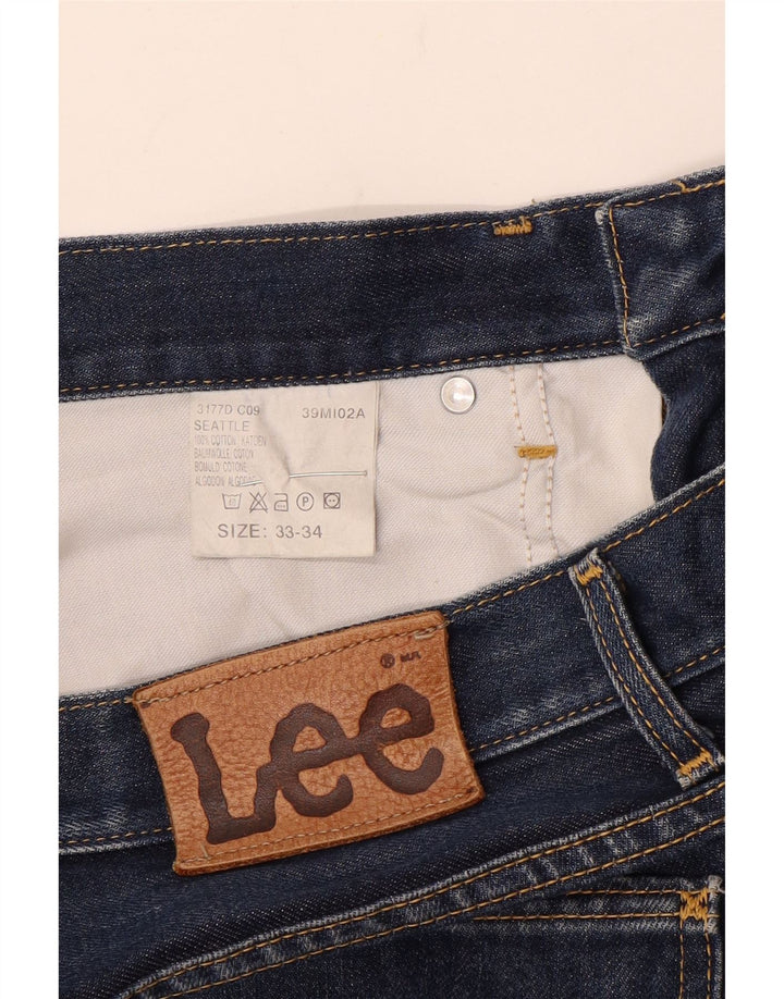 Lee Mens Seattle Straight Jeans W33 L31 Navy Blue Cotton