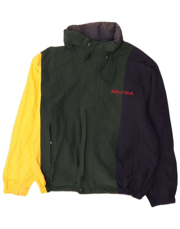 Nautica Mens Reversible Jacket UK 40 Large Multicoloured Colourblock Cotton