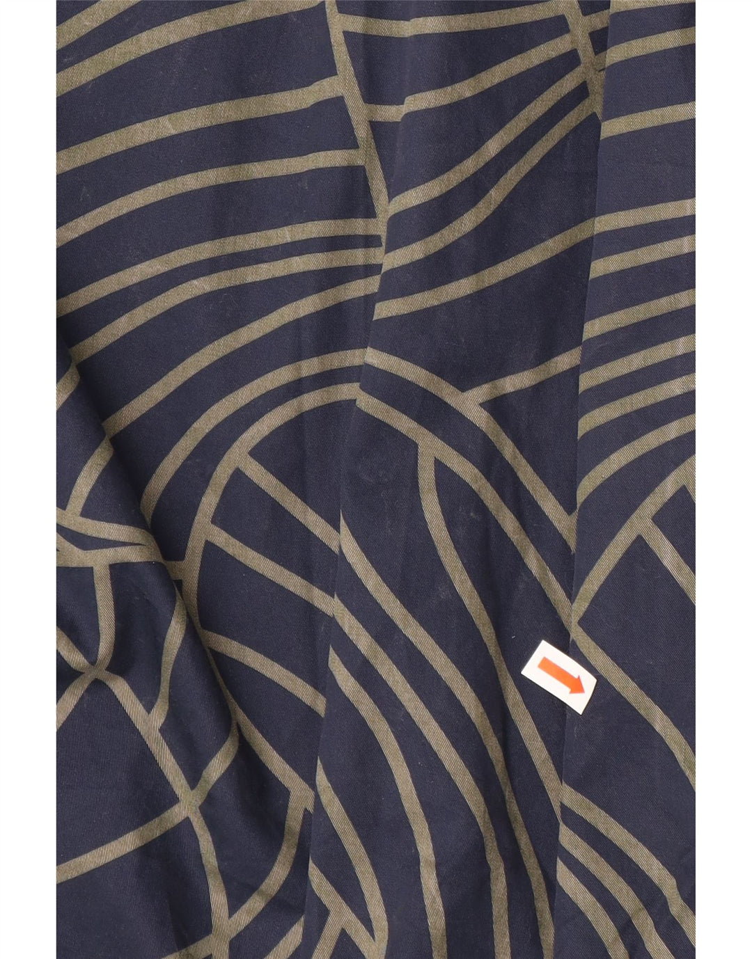 COS Womens Asymmetrical Dress EU 42 Large Navy Blue Geometric Cotton