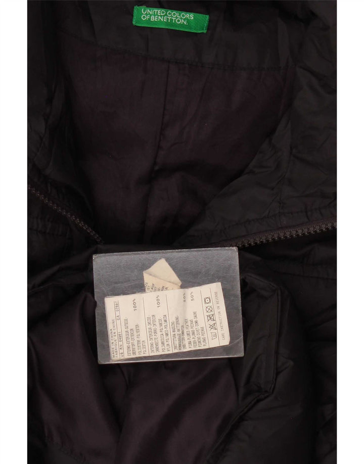 Benetton Womens Padded Jacket UK 16 Large Navy Blue Polyester