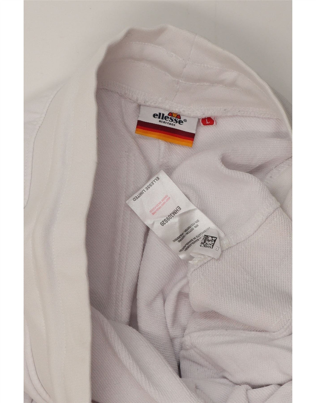 ELLESSE Mens Heritage Graphic Tracksuit Trousers Large White Colourblock