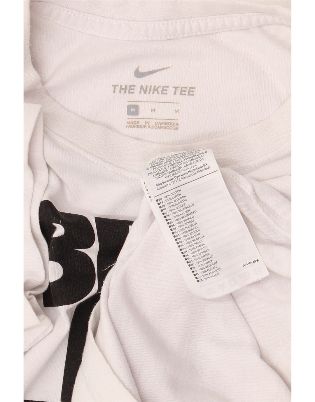 Nike Mens Graphic T-Shirt Top Medium White Cotton