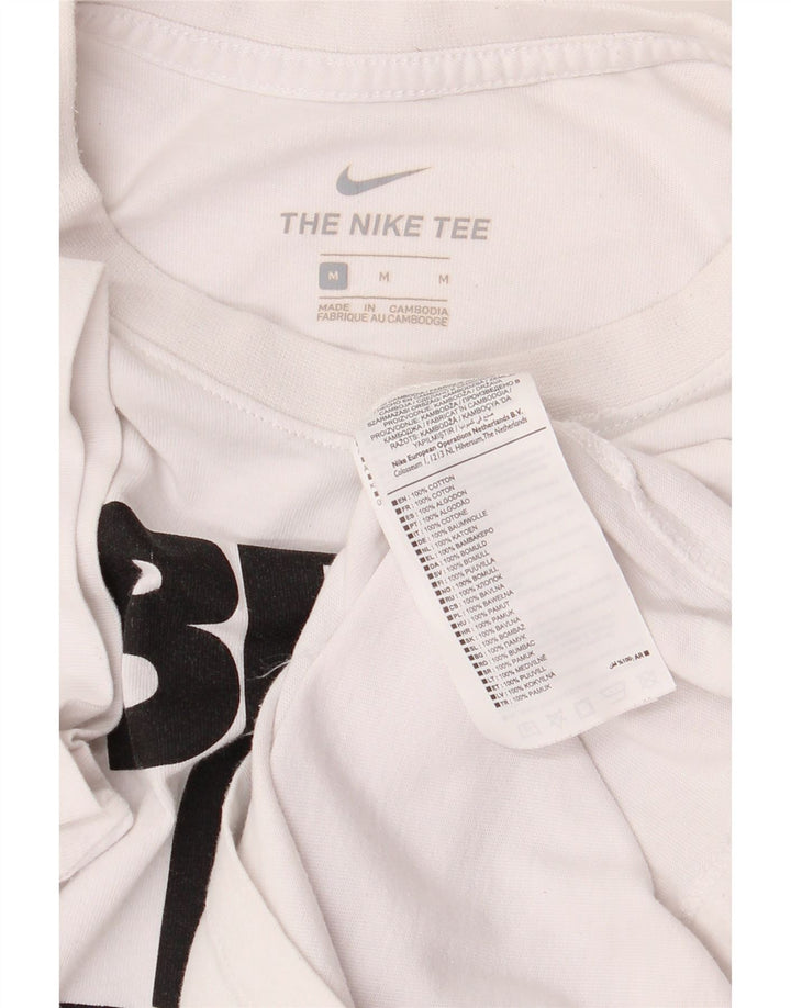Nike Mens Graphic T-Shirt Top Medium White Cotton