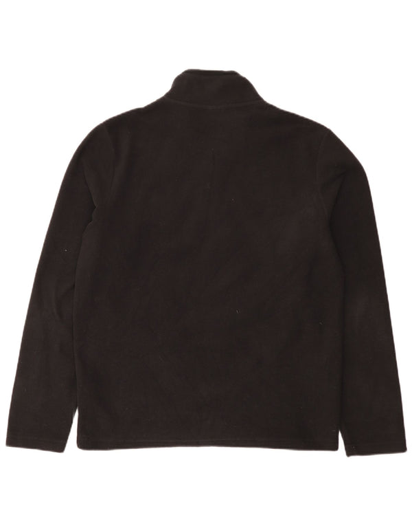 Napapijri Mens Zip Neck Fleece Jumper Medium Black Polyester