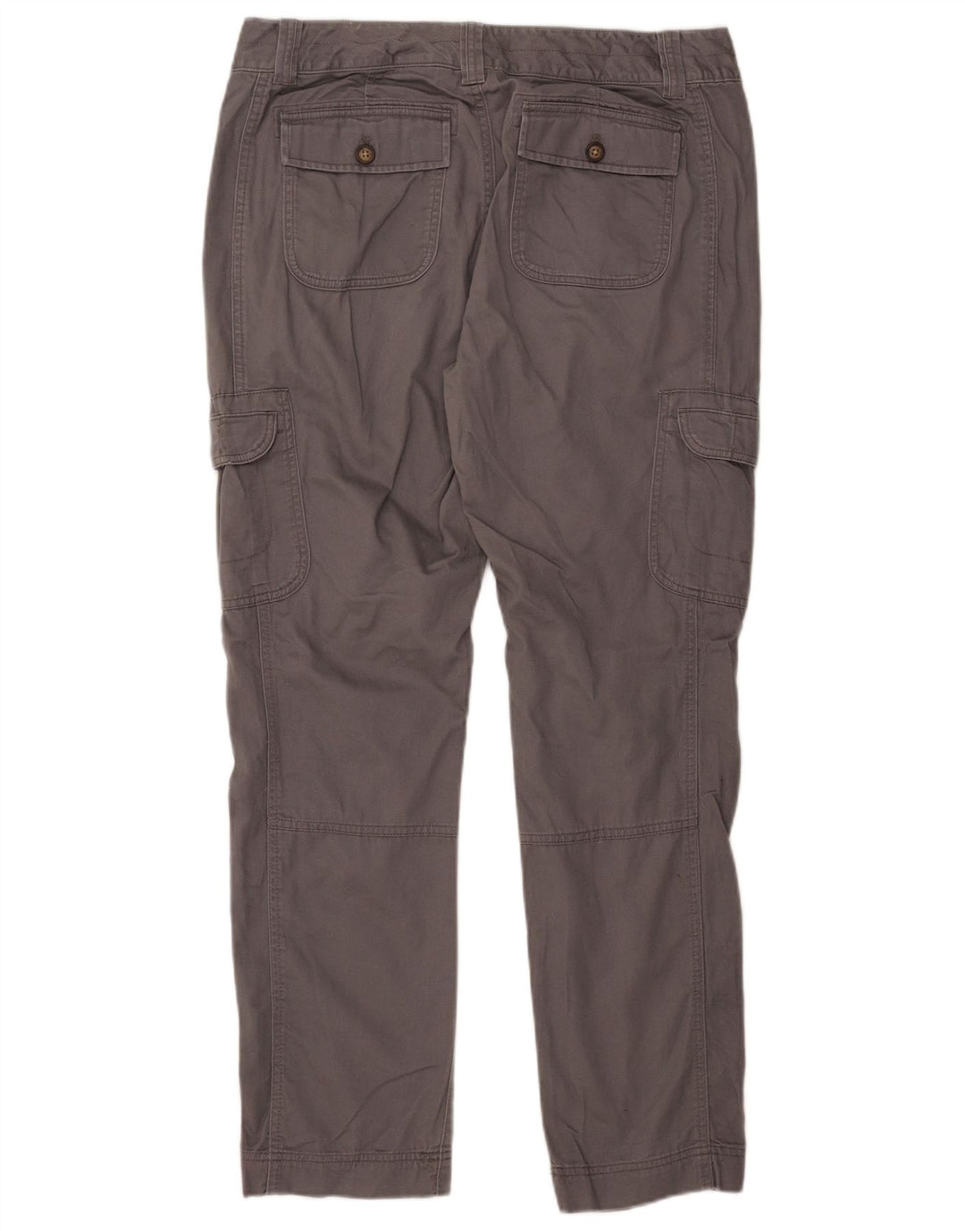 EDDIE BAUER Womens Straight Cargo Trousers US 12 Large W35 L30 Grey Cotton