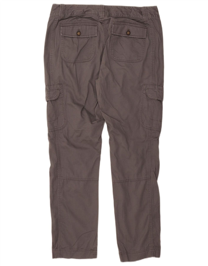 EDDIE BAUER Womens Straight Cargo Trousers US 12 Large W35 L30 Grey Cotton