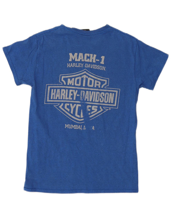 Harley Davidson Mens Graphic T-Shirt Top Small Blue Motorcycle