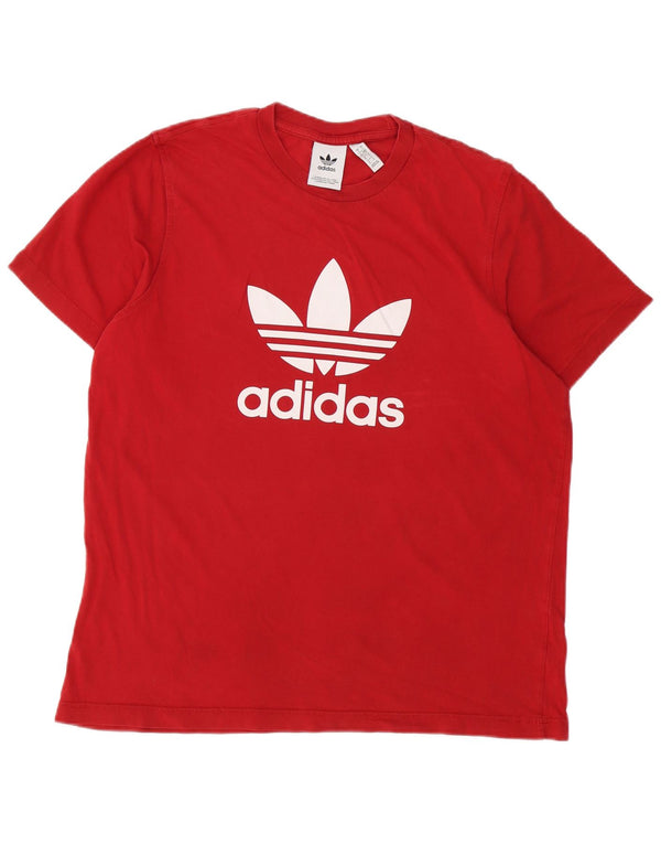 Adidas Mens Graphic T-Shirt Top Large Red Cotton