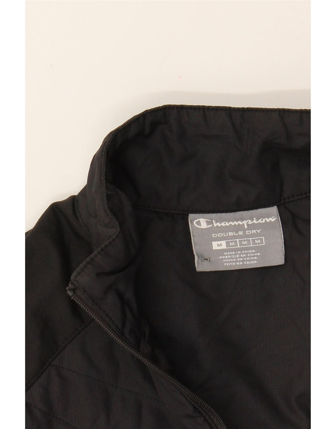 CHAMPION Womens Tracksuit Top Jacket UK 12 Medium Black Polyester Vintage Champion and Second-Hand Champion from Messina Hembry 