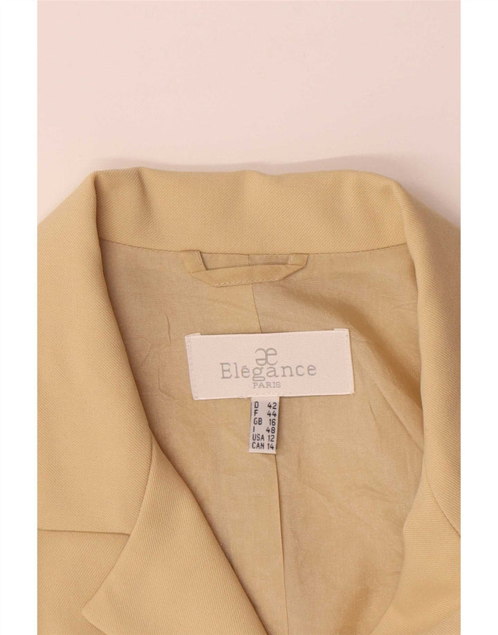 Elegance Womens Blazer Jacket UK 16 Large Beige