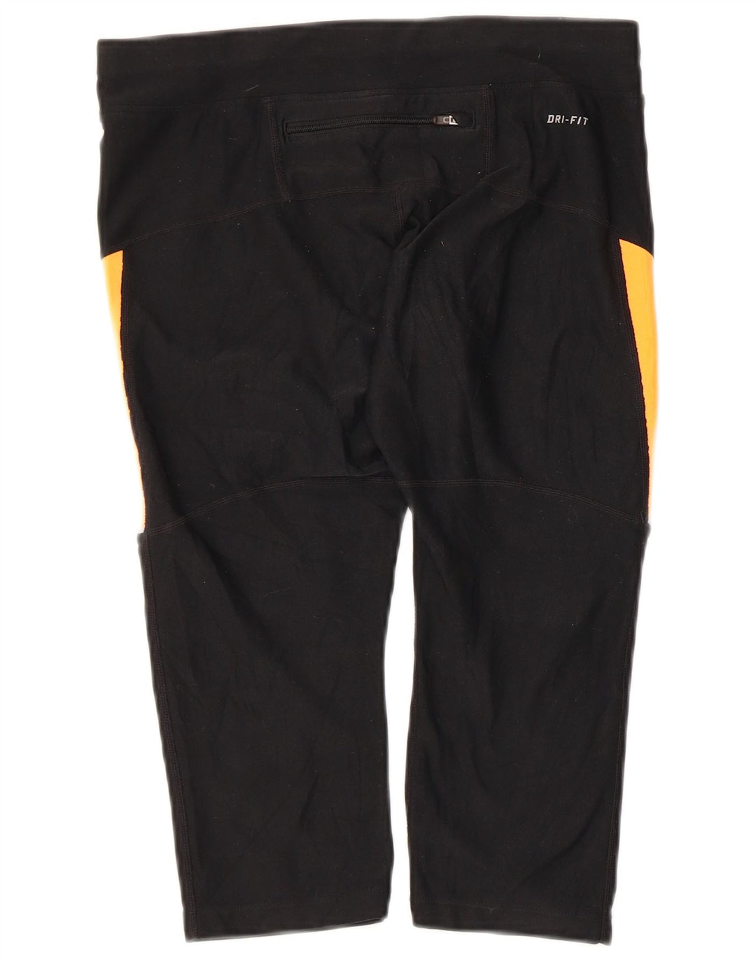 NIKE Womens Dri Fit Capri Leggings UK 14 Medium  Black Colourblock
