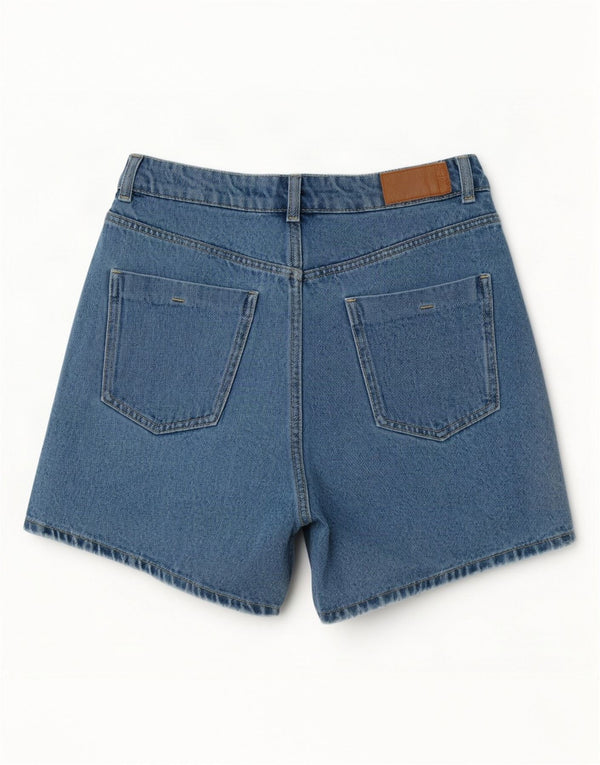Zara Womens High Waist Denim Shorts EU 40 Medium W30 Blue