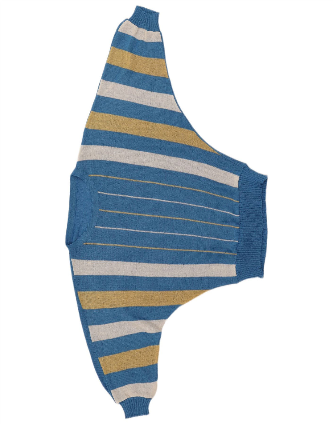 VINTAGE Womens Batwing Boat Neck Jumper Sweater IT 40 Small Blue Striped