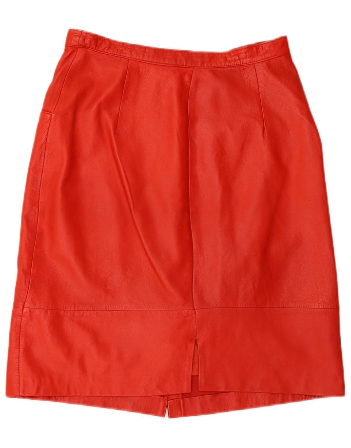 JEAN PIERRE MICHELET Womens High Waist Skirt EU 42 Large W28  Red Leather