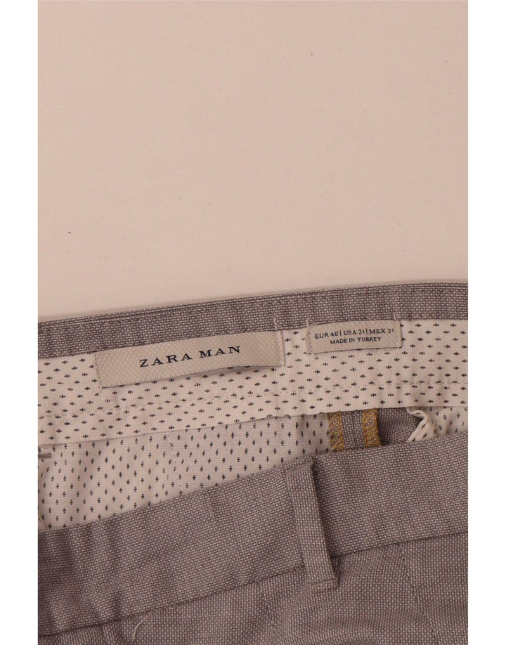 Zara Mens Slim Suit Trousers EU 40 Medium W31 L33 Grey