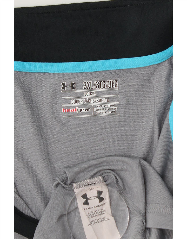 UNDER ARMOUR Mens Heat Gear Zip Neck Pullover Tracksuit Top 3XL Grey