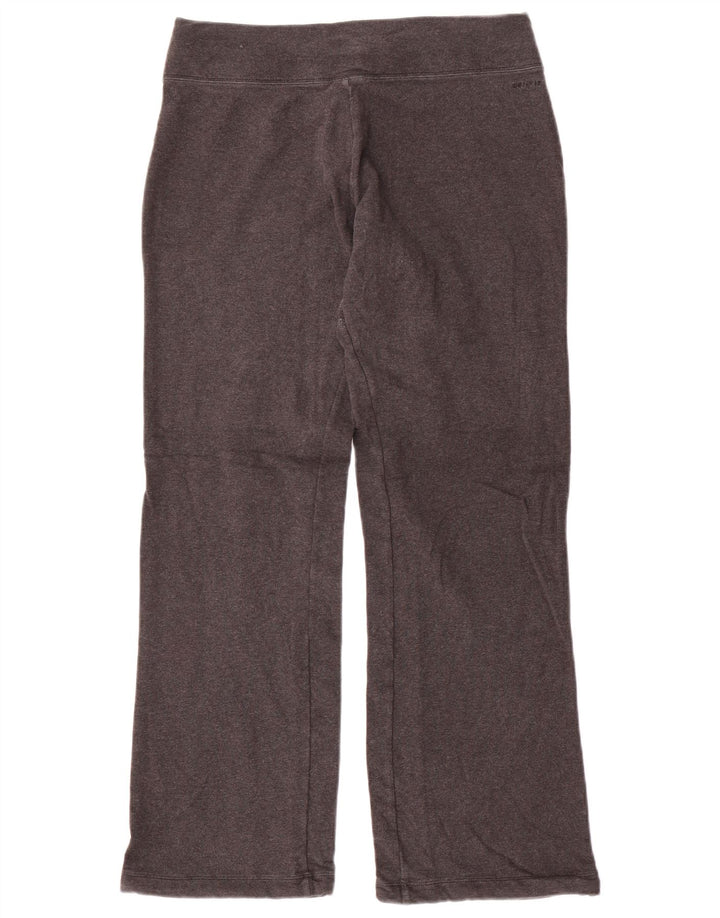 NIKE Womens Dri Fit Tracksuit Trousers UK 14 Medium Grey Cotton