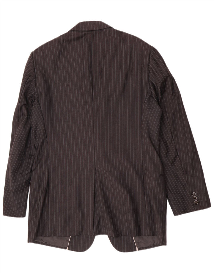 Armani Collezioni Mens 2 Button Blazer Jacket IT 52 XL Grey Pinstripe Wool