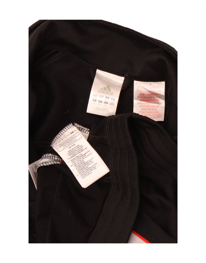 ADIDAS Girls Tracksuit Top Jacket 13-14 Years Black Colourblock Sports