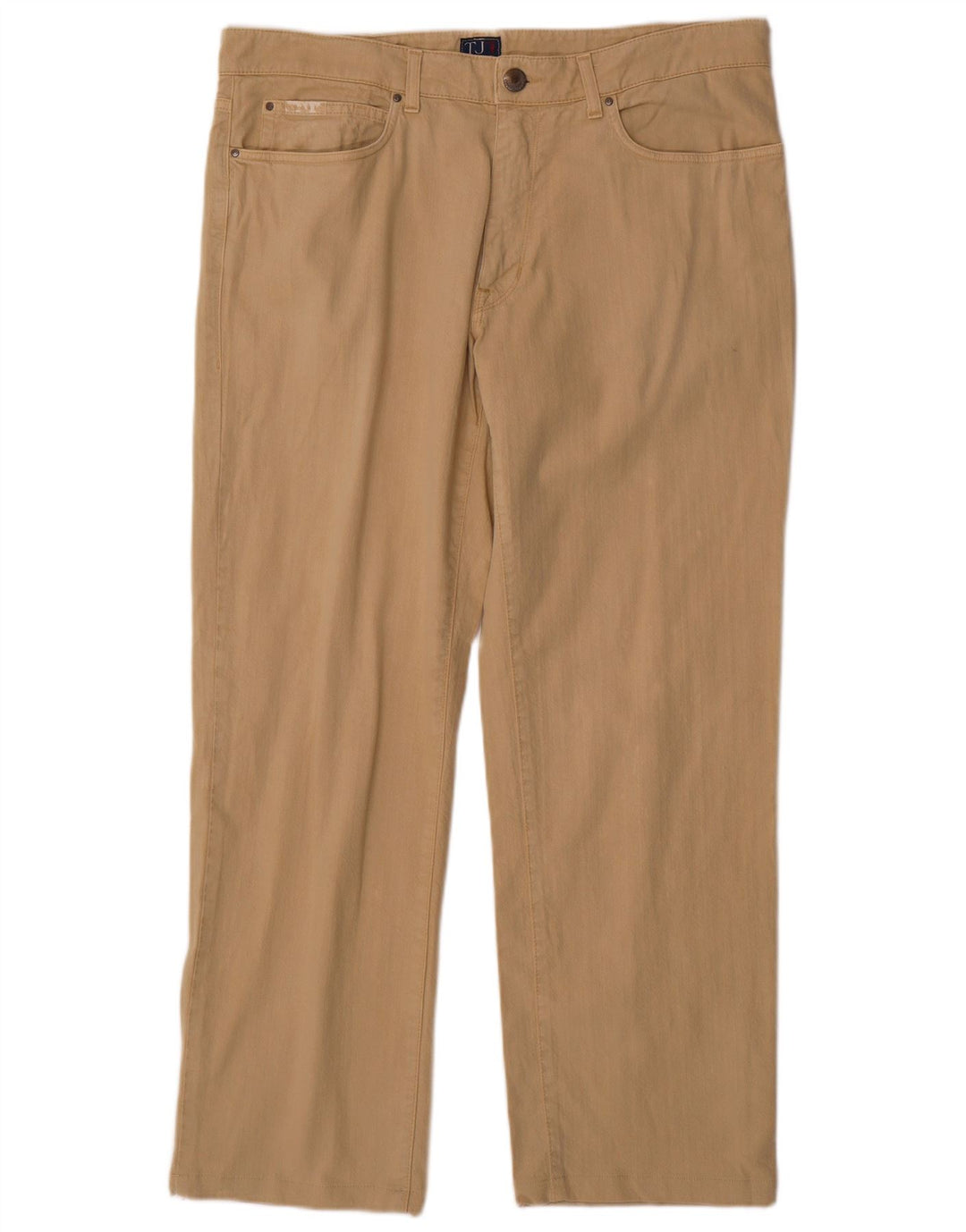 TRUSSARDI Mens Straight Casual Trousers W38 L29  Beige Cotton