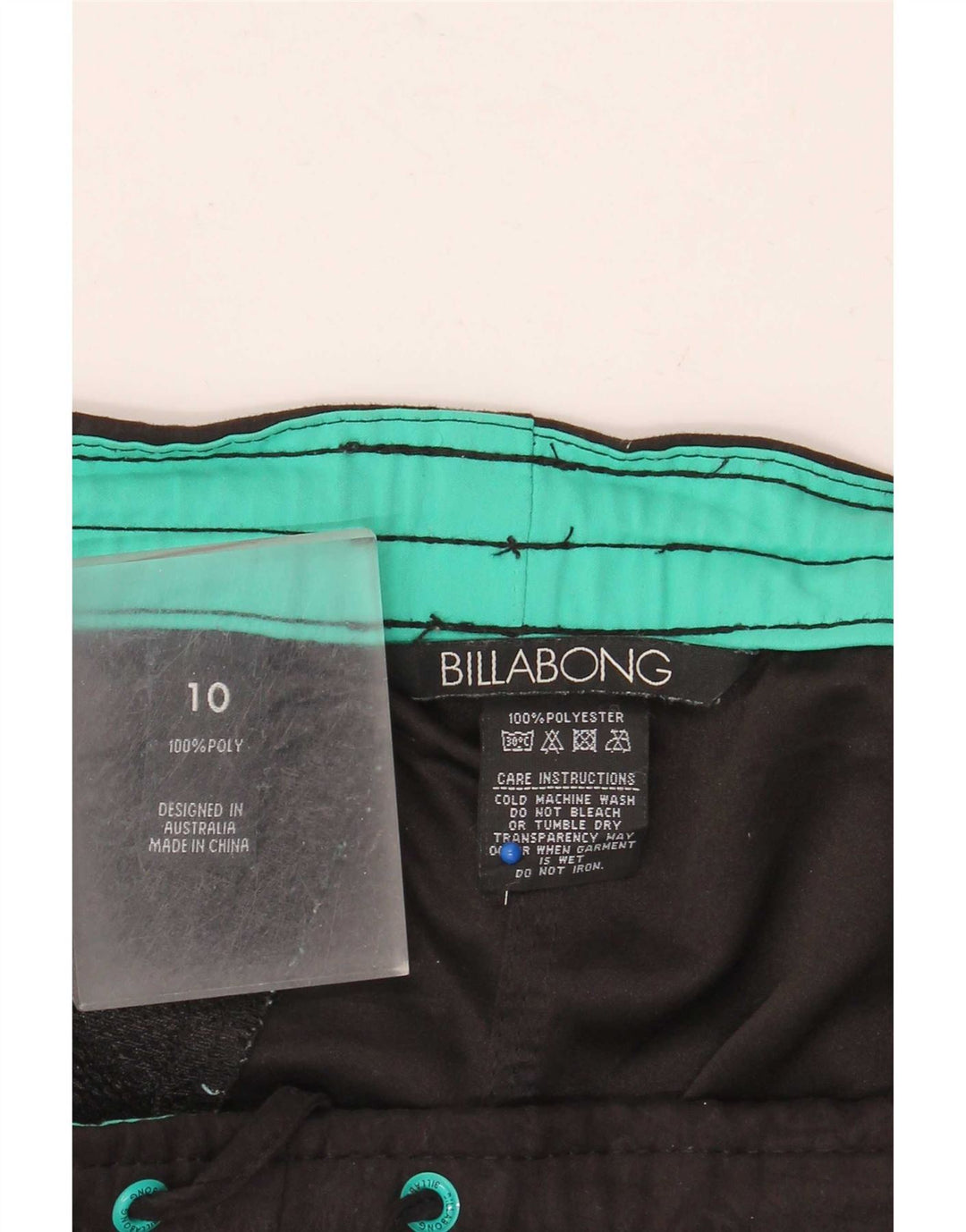 Billabong Womens Graphic Swimming Shorts US 10 Large Black Polyester